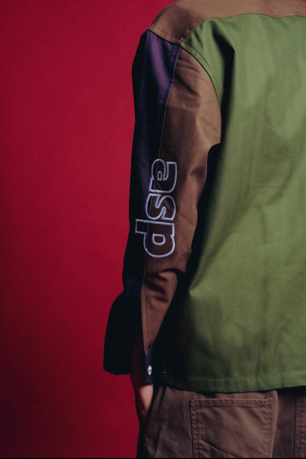 BACKLINE COLOURBLOCK EMBROIDERED SHACKET