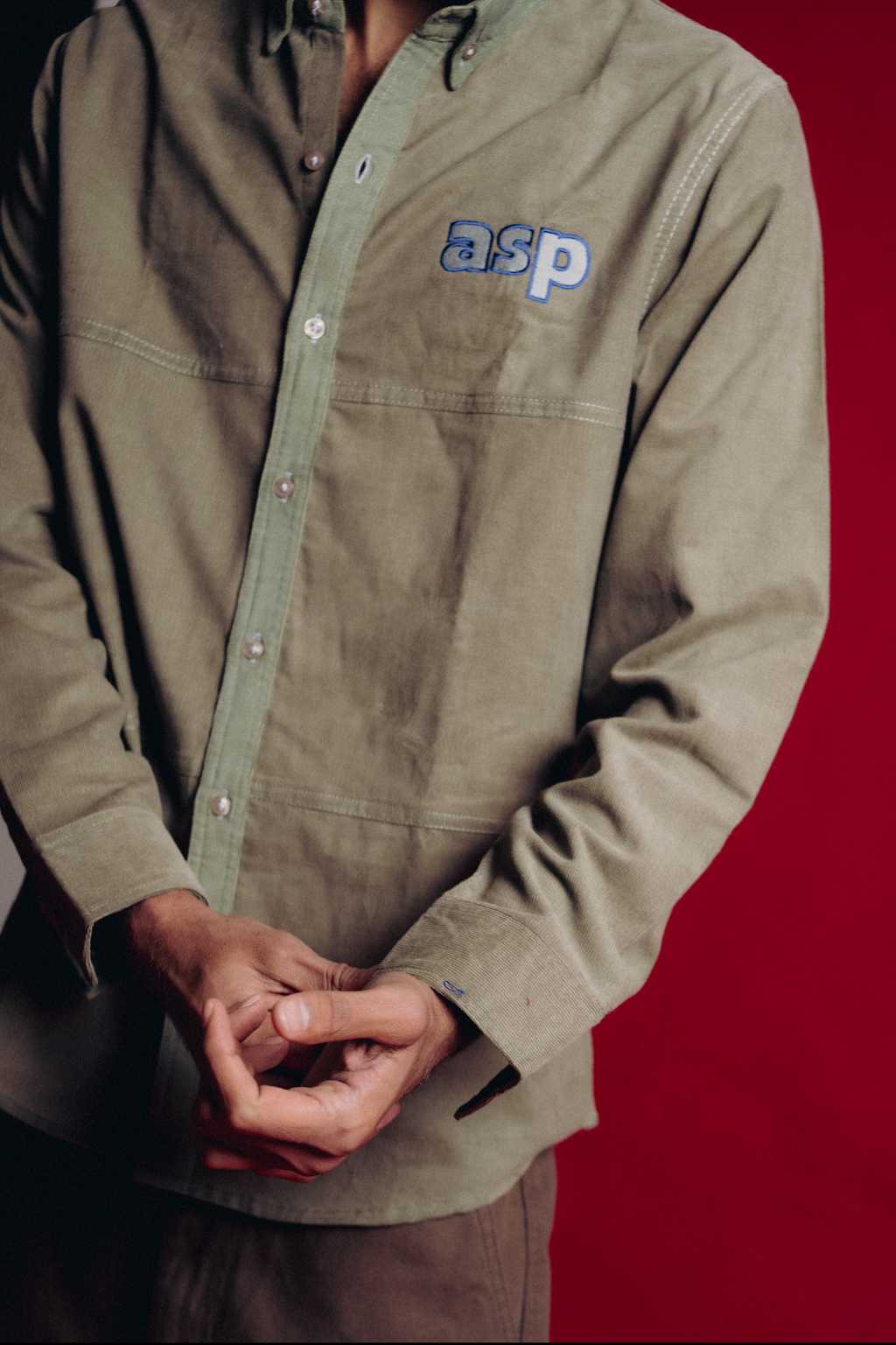 OLIVE GREEN DIVIDE SHIRT