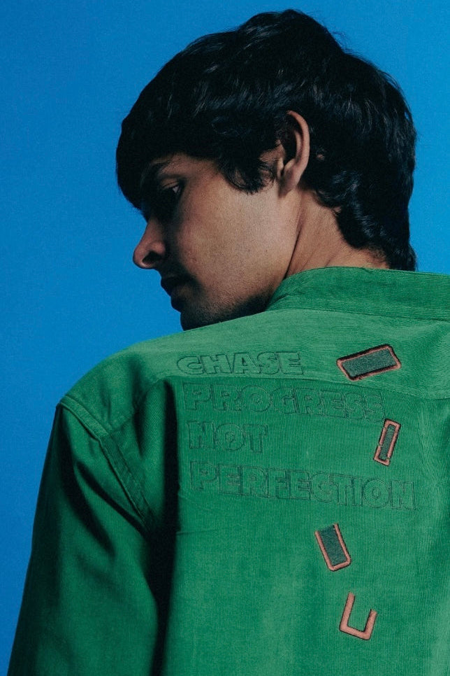 IMPERFECT PROGRESS CORDUROY EMBROIDERED SHIRT