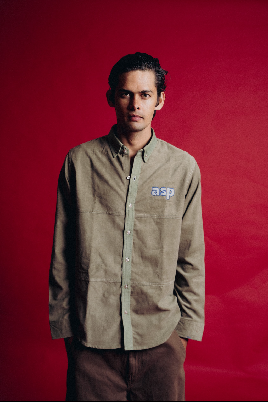 OLIVE GREEN DIVIDE SHIRT