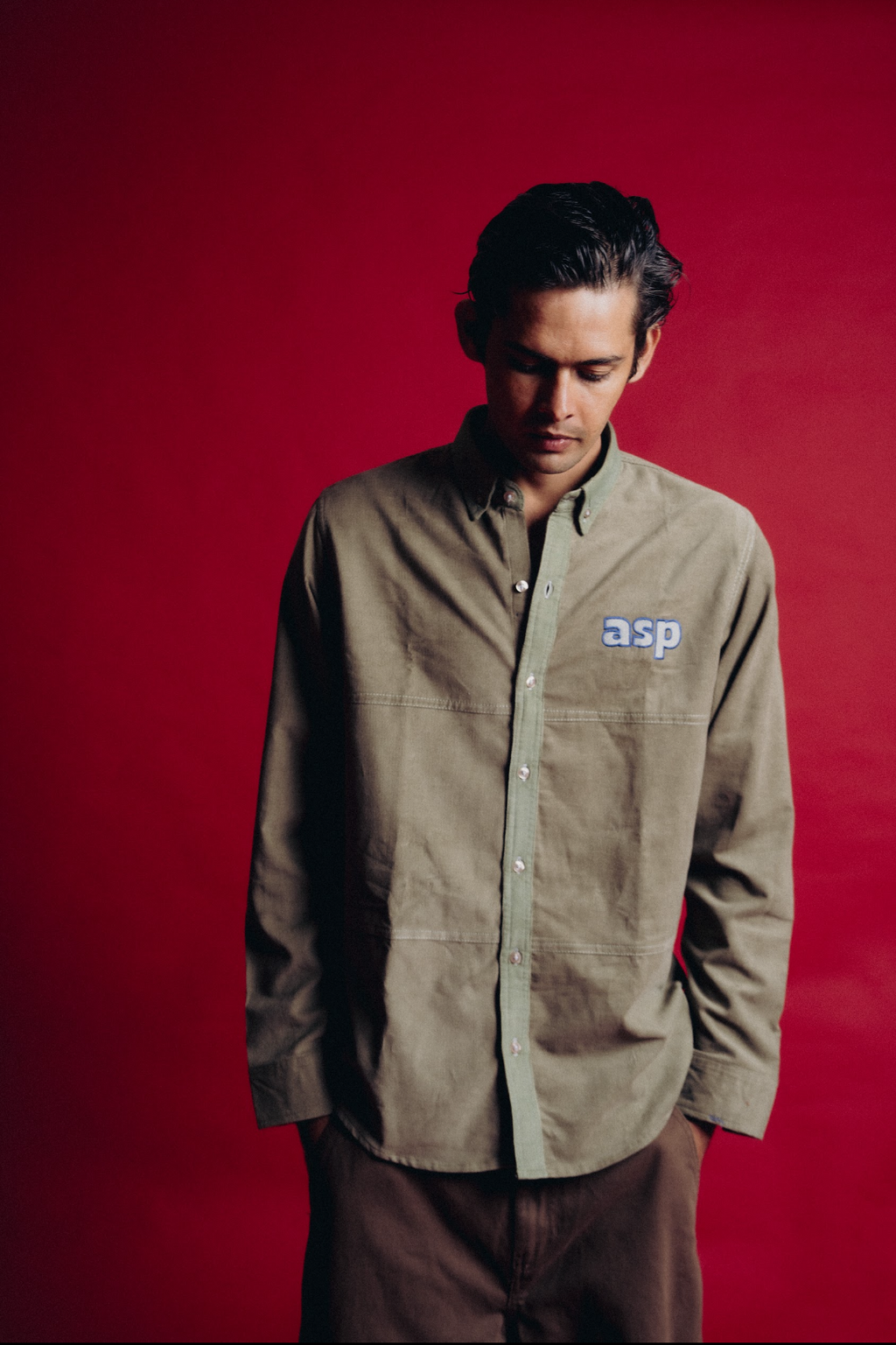 OLIVE GREEN DIVIDE SHIRT