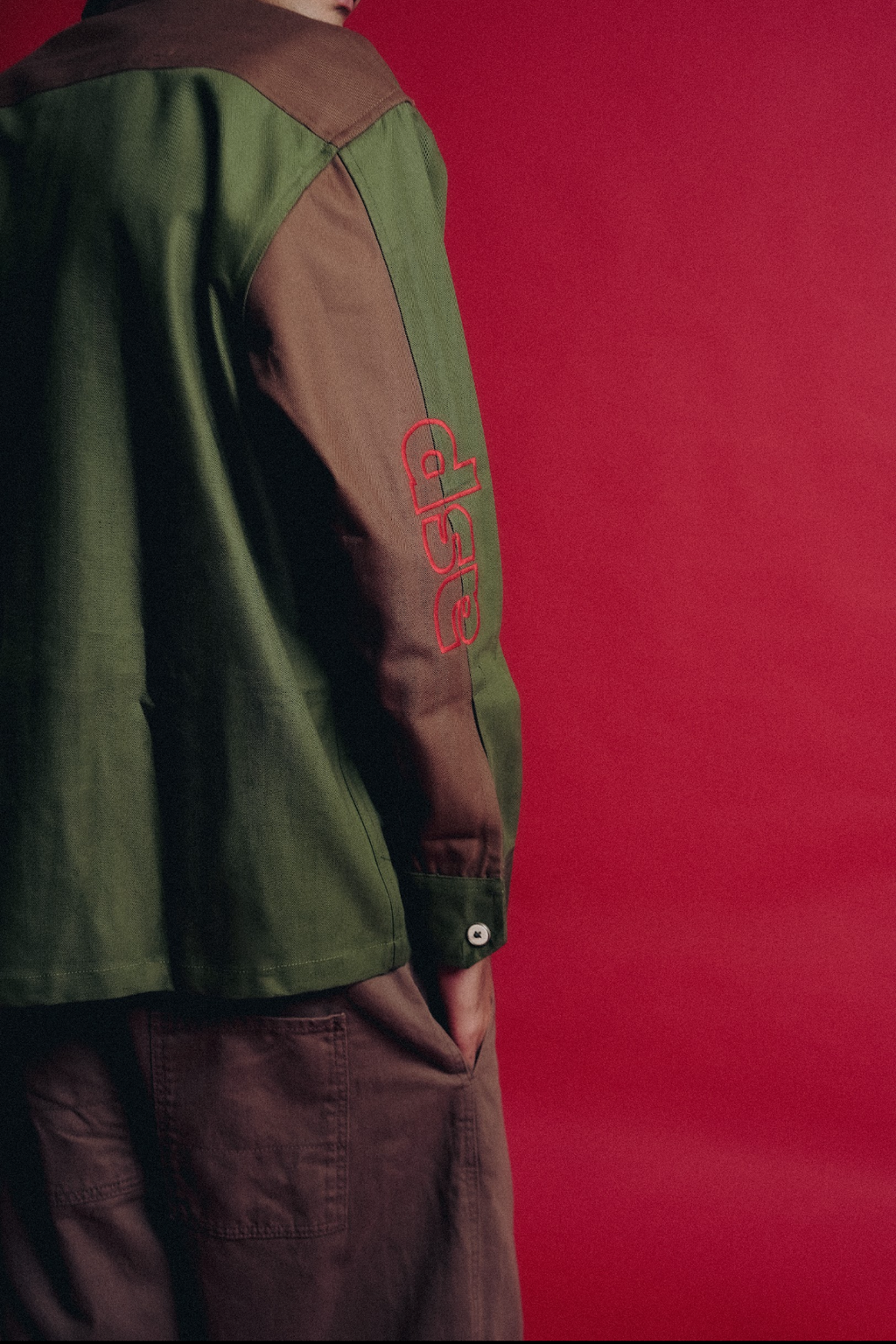 BACKLINE COLOURBLOCK EMBROIDERED SHACKET