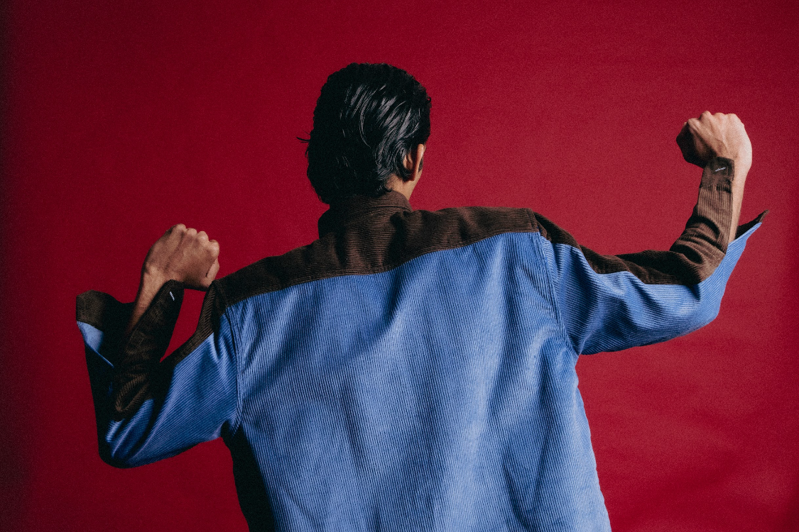 BLOCK-FORM LIGHTWEIGHT SPRING CORDUROY SHACKET